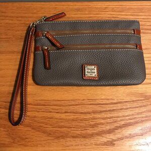 Dooney & Bourke Pebble Grain Triple Zip Wristlet Elephant